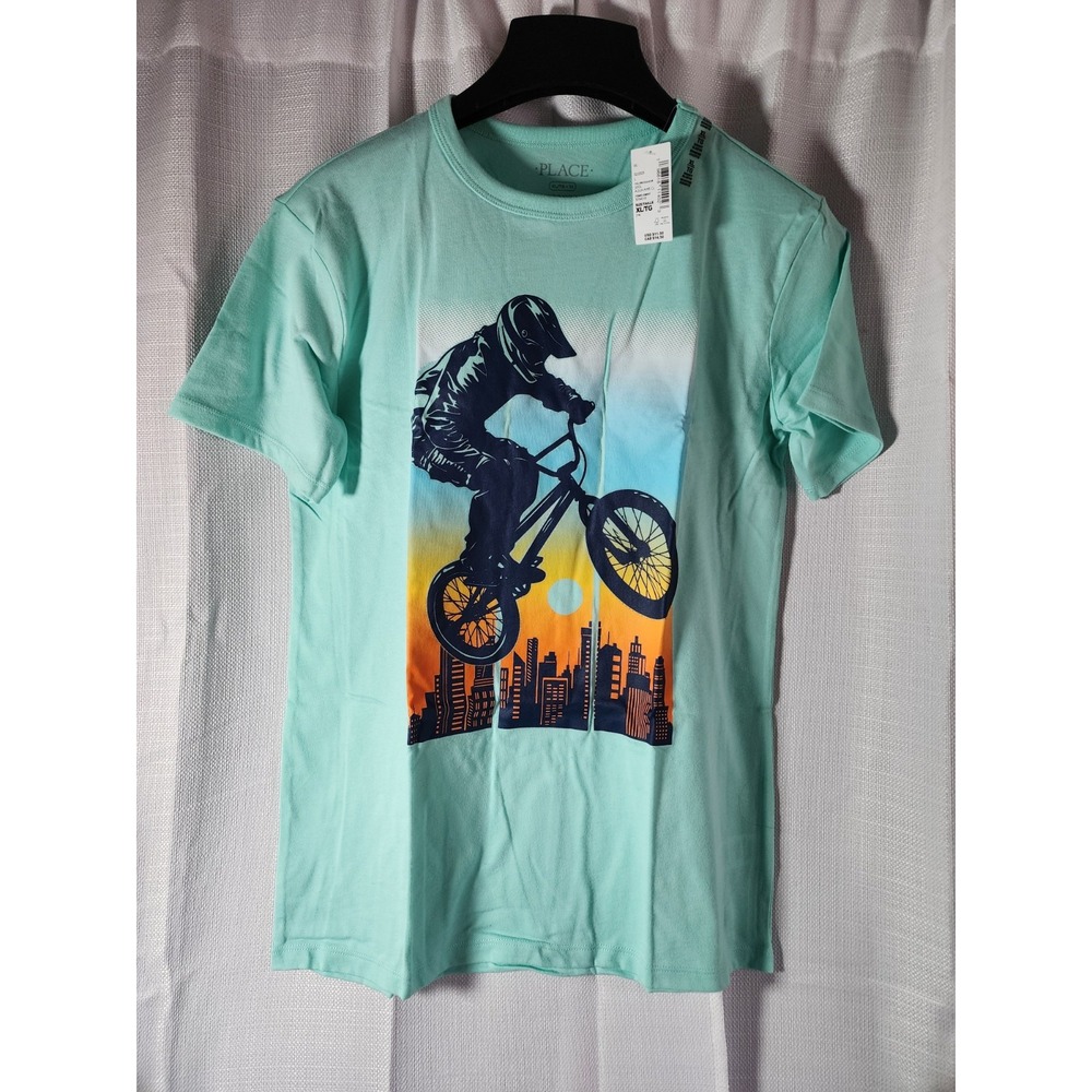 Childrens Place, Blue Boys T‎ Shirt, Mountain Bike, BMX, Size 10/12